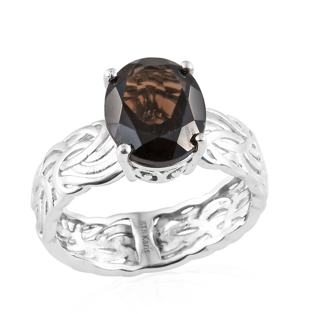 NEW Size 5 Brazilian Smoky Quartz Solitaire Ring - Picture 2 of 6